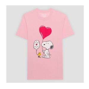 Men's nwt Peanuts Snoopy Heart Balloon Short Sleeve Graphic T-Shirt valentine